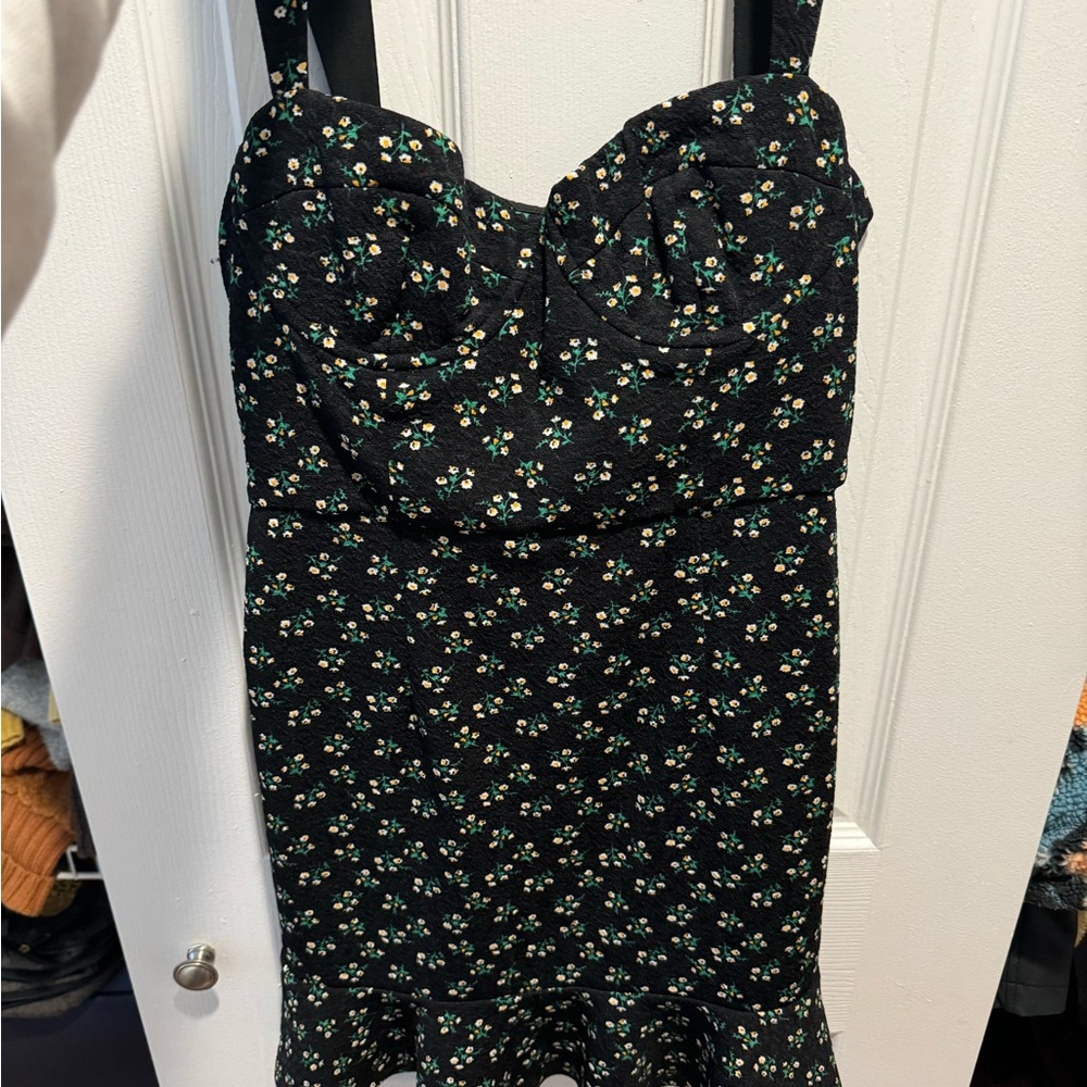Anthropologie Black Floral Dress